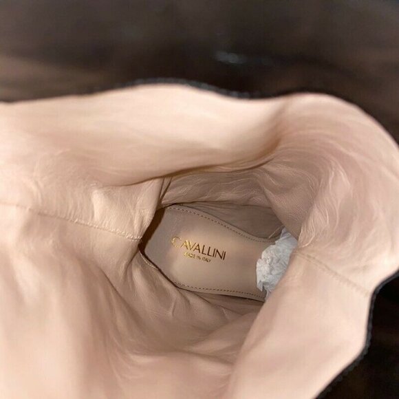 NEW Cavallini Italy Heel Boots Black Snakeskin 40 US 10 - Picture 8 of 10